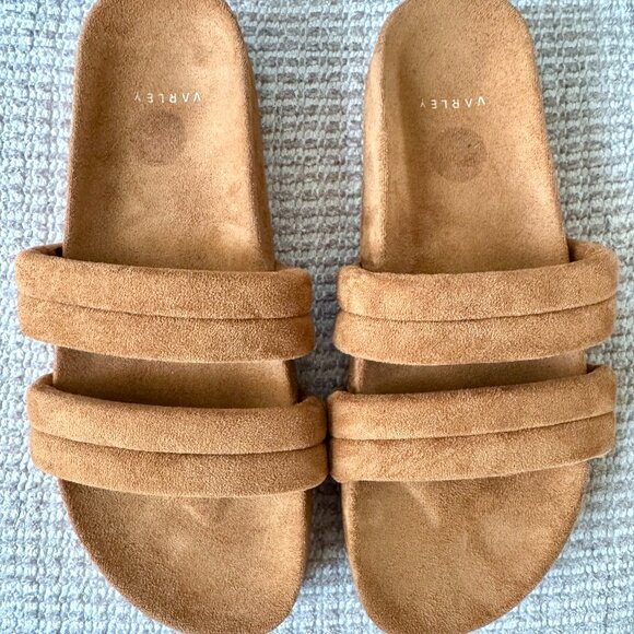 NWOT Varley Giles Quilted Slides in Chestnut 9 - Picture 2 of 4